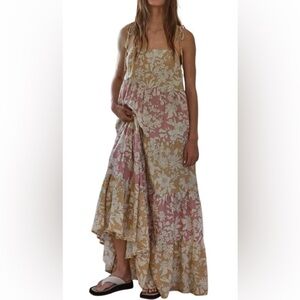 NWT By Together Yellow and Pink Floral Maxi Dress